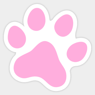 Pink paw print Sticker